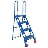 FOLDING 4 STEP LADDER WITH WHEELS