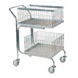 MAIL CART-DOUBLE TRAY-BASKET 29X18X39